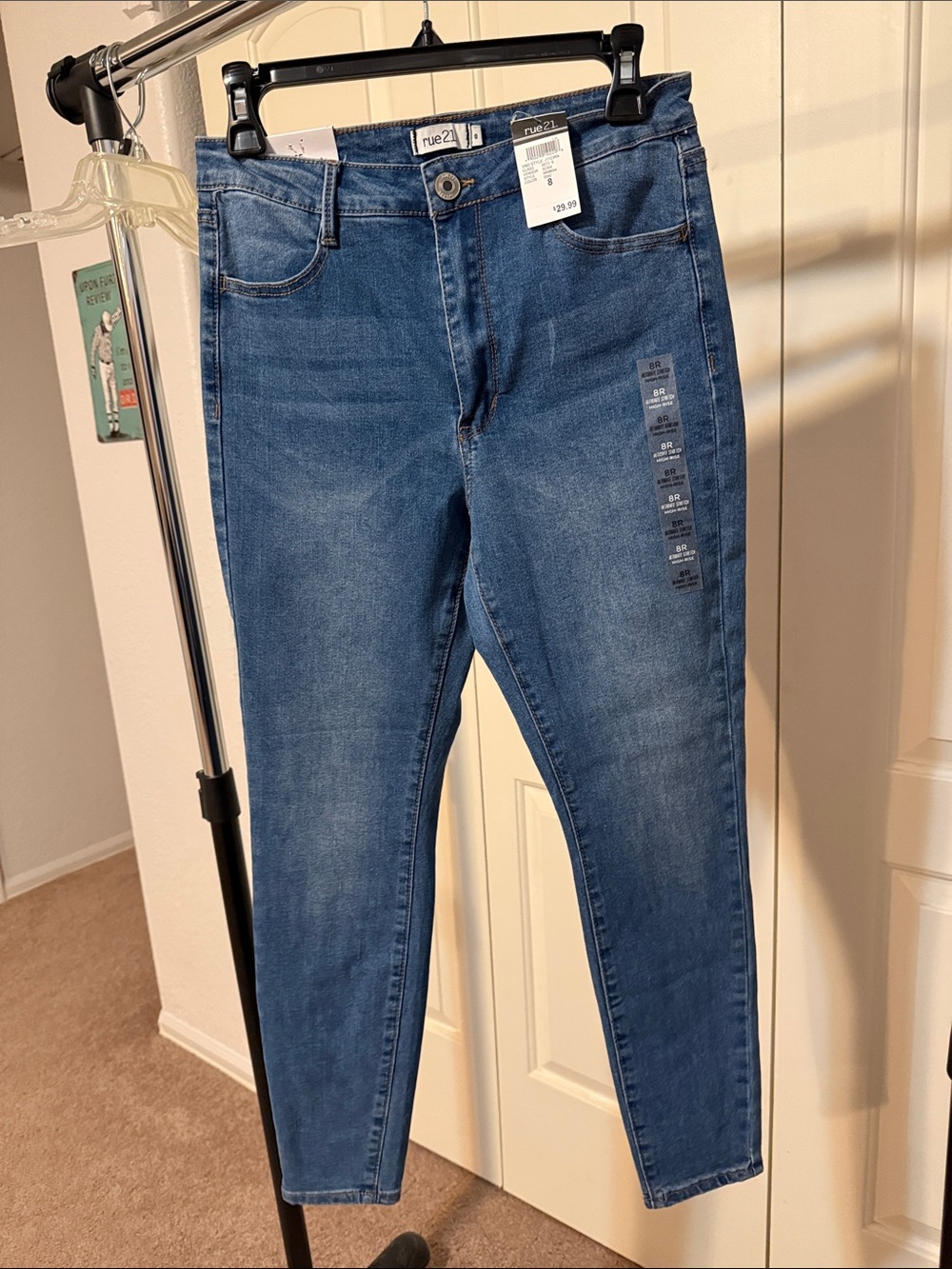 Rue21 Blue Skinny High-Rise Jeans